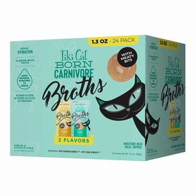 Tiki Cat Born Carnivore Broths Wet Cat Food Topper, Variety Pack cat treats,dry cat food,cat snack pouch