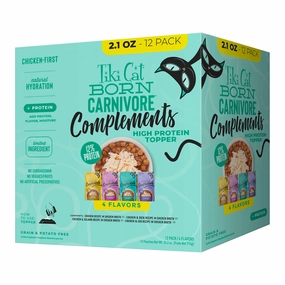 Tiki Cat Born Carnivore Complements Wet Cat Food Topper, Variety Pack cat scratchers cat towers cat window perch cat heating pad cat calming spray