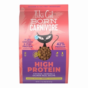 Tiki Cat Born Carnivore High Protein Dry Cat Food, Chicken, Herring & Salmon Meal cat scratchers cat towers cat window perch cat heating pad cat calming spray