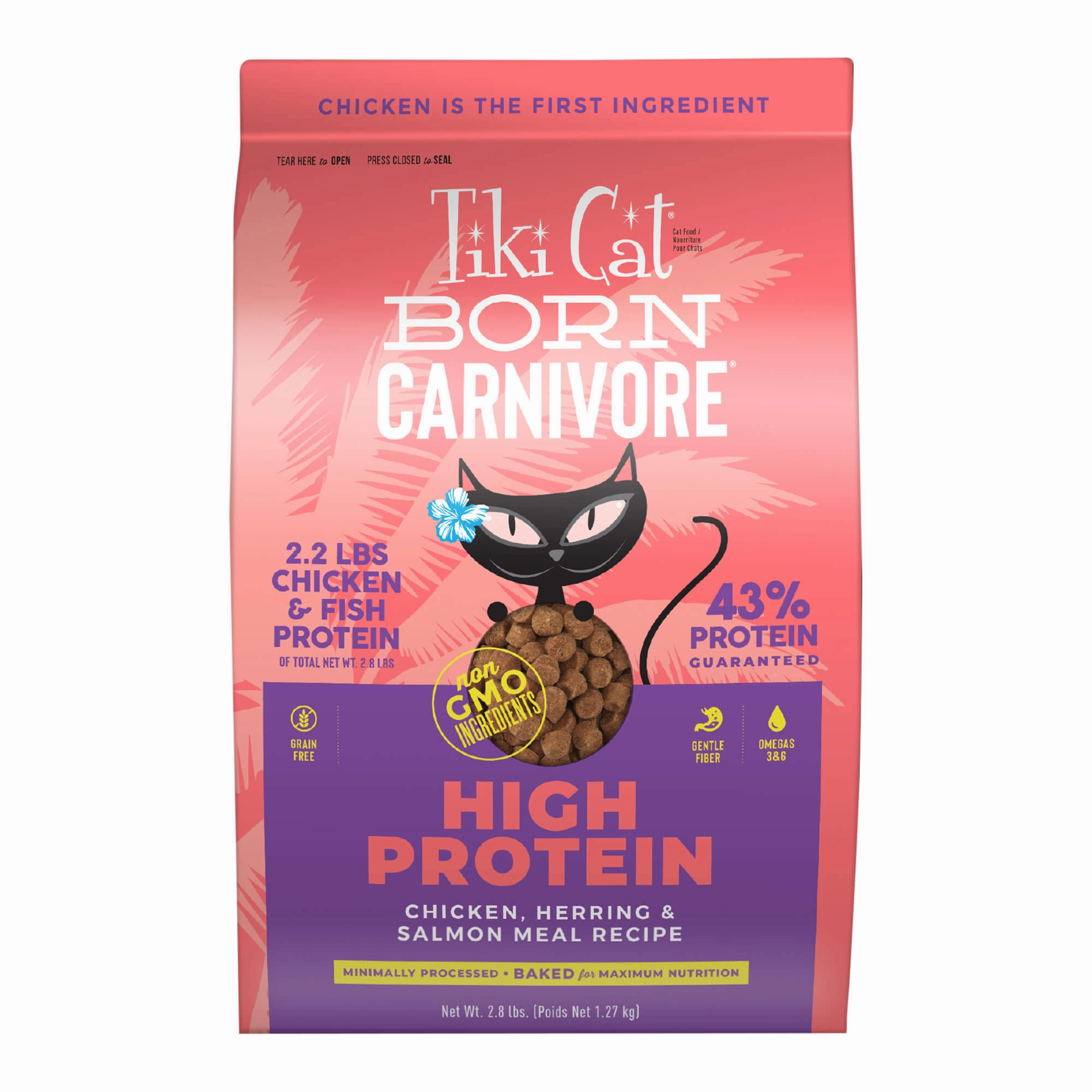 Tiki Cat Born Carnivore High Protein Dry Cat Food, Chicken, Herring & Salmon Meal