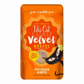 Tiki Cat Luau Velvet Mousse Wet Cat Food, Chicken, 2.8 oz Pouch, 12 ct cat treats,dry cat food,cat snack pouch