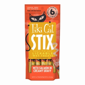 Tiki Cat Stix Wet Cat Treats, Salmon, Case of 12 (6 ct) cat climbing tree cat hammock cat steps cat grooming kit cat safety gate