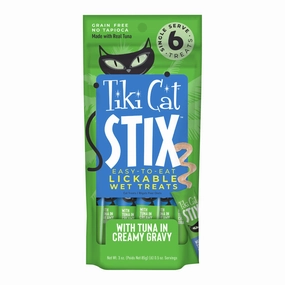 Tiki Cat Stix Wet Cat Treats, Tuna, Case of 12 (6 ct) cat climbing tree cat hammock cat steps cat grooming kit cat safety gate
