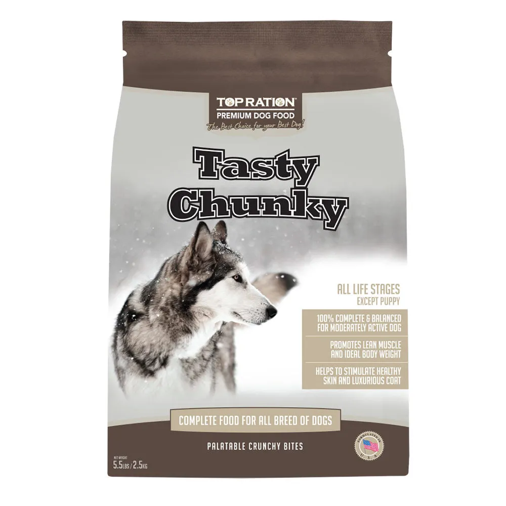 Top Ration Tasty Chunky Dry Dog Food dog sweater dog tuxedo dog dress holiday dog outfit dog birthday shirt
