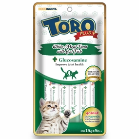 Toro Plus White Meat Tuna With Cod Fish & Glucosamine Liquid Cat Treats 75g premium cat food dental cat treats cat chicken treats tuna cat food cat fish treats