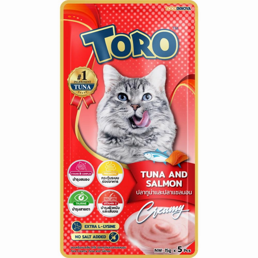 Toro Tuna & Salmon Puree Cat Treats 75g premium cat food dental cat treats cat chicken treats tuna cat food cat fish treats