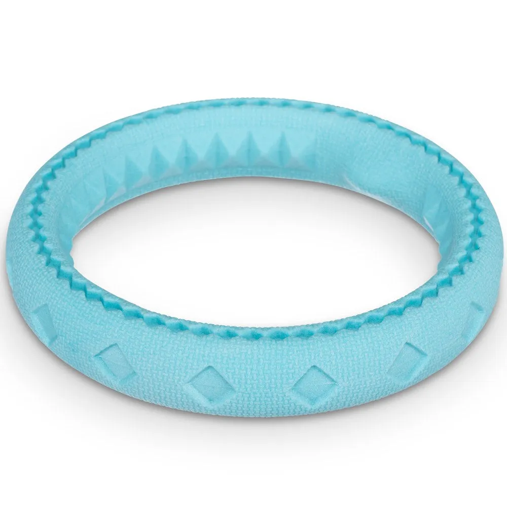Totally Pooched Chew'n Tug Foam Rubber Ring Dog Toy (Teal) dog bandana dog scarf dog necklace dog shoes dog socks