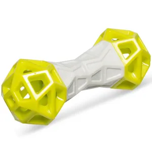 Totally Pooched Flex'n Squeak Rubber Dumbbell Dog Toy (Green) dog travel bowl foldable dog bowl dog water dispenser automatic dog feeder raised dog bowl