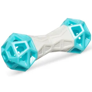 Totally Pooched Flex'n Squeak Rubber Dumbbell Dog Toy (Teal) dog carrier dog bag pet backpack dog car seat carrier soft dog crate