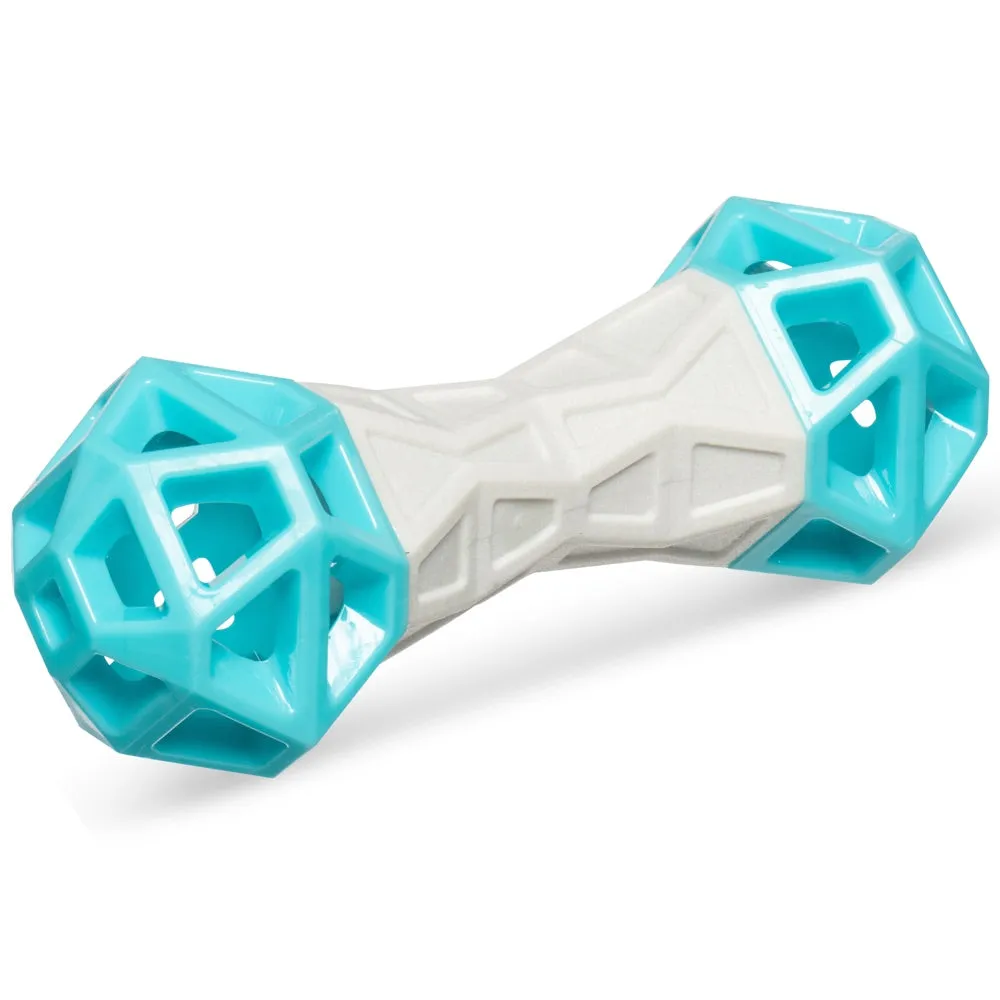Totally Pooched Flex'n Squeak Rubber Dumbbell Dog Toy (Teal) dog carrier dog bag pet backpack dog car seat carrier soft dog crate