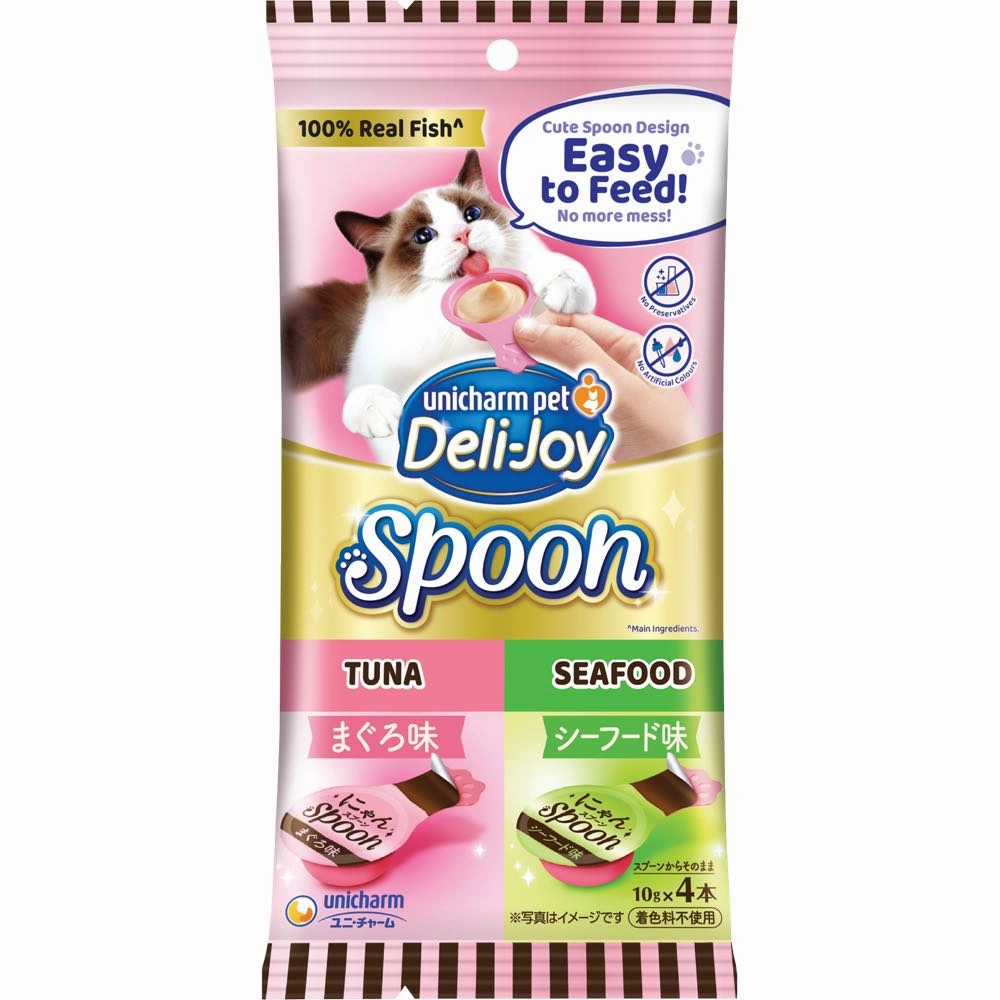 TRIAL SPECIAL 40% OFF (Exp Oct 25): Unicharm Deli-Joy Spoon Creamy Cat Treats 10g
