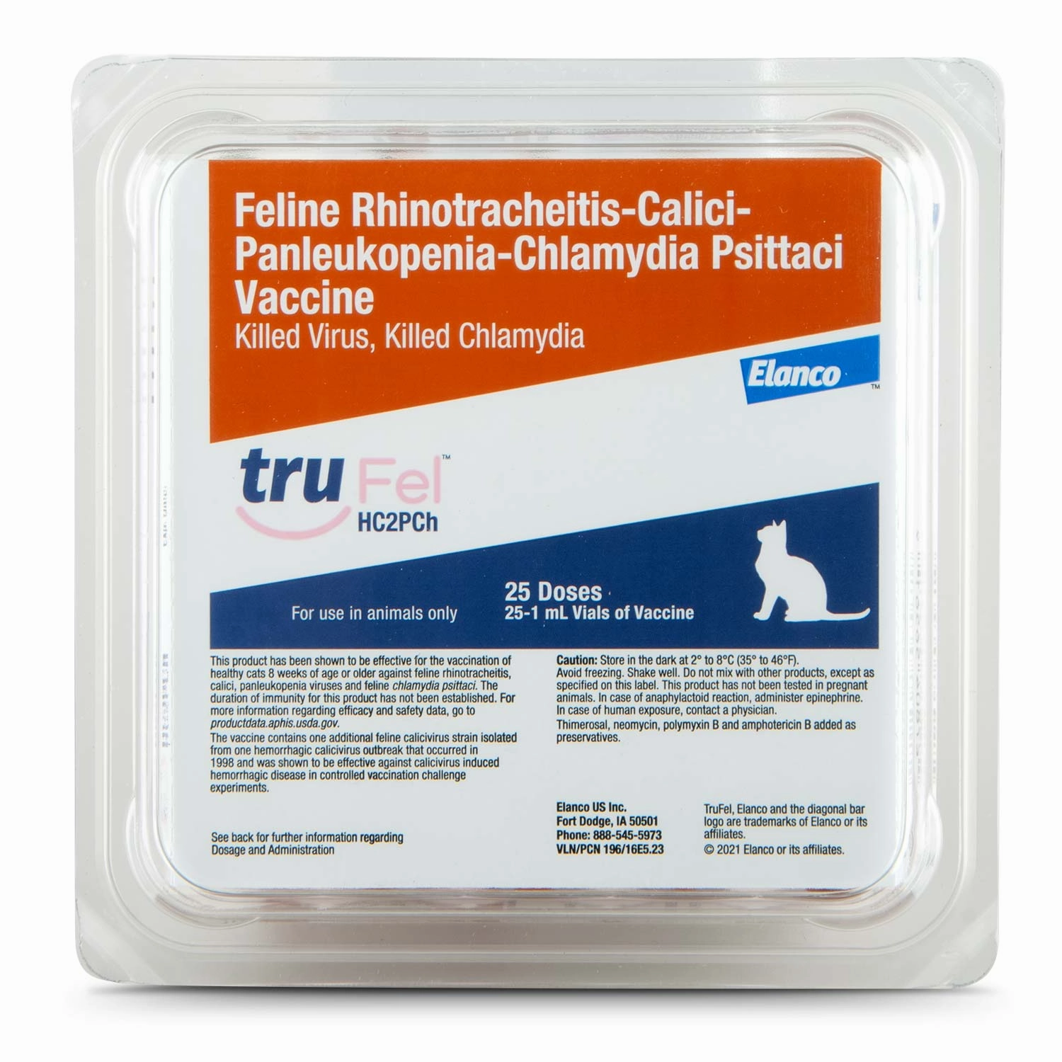 TruFel HC2PCh Cat Vaccine (formerly Fel-O-Vax IV   CaliciVax), 25 Single Doses cat grooming cat shampoo cat conditioner cat comb cat grooming glove