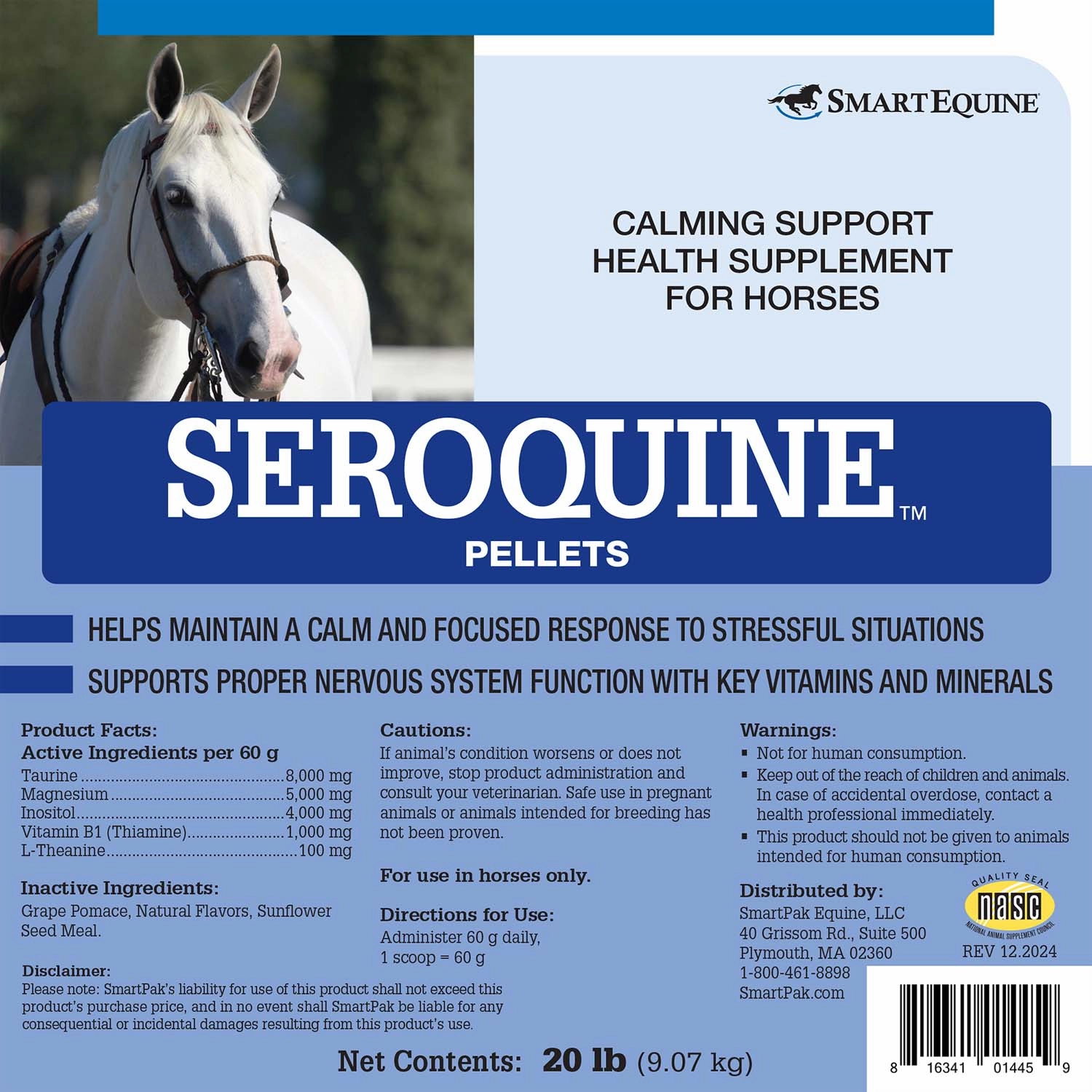 Uckele Seroquine Pellets - Calming Support for Horses