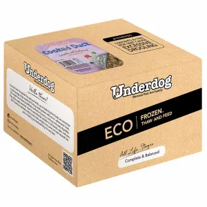 Underdog Cooked Duck Complete & Balanced Eco Pack Frozen Dog Food 3kg dog sweater dog tuxedo dog dress holiday dog outfit dog birthday shirt