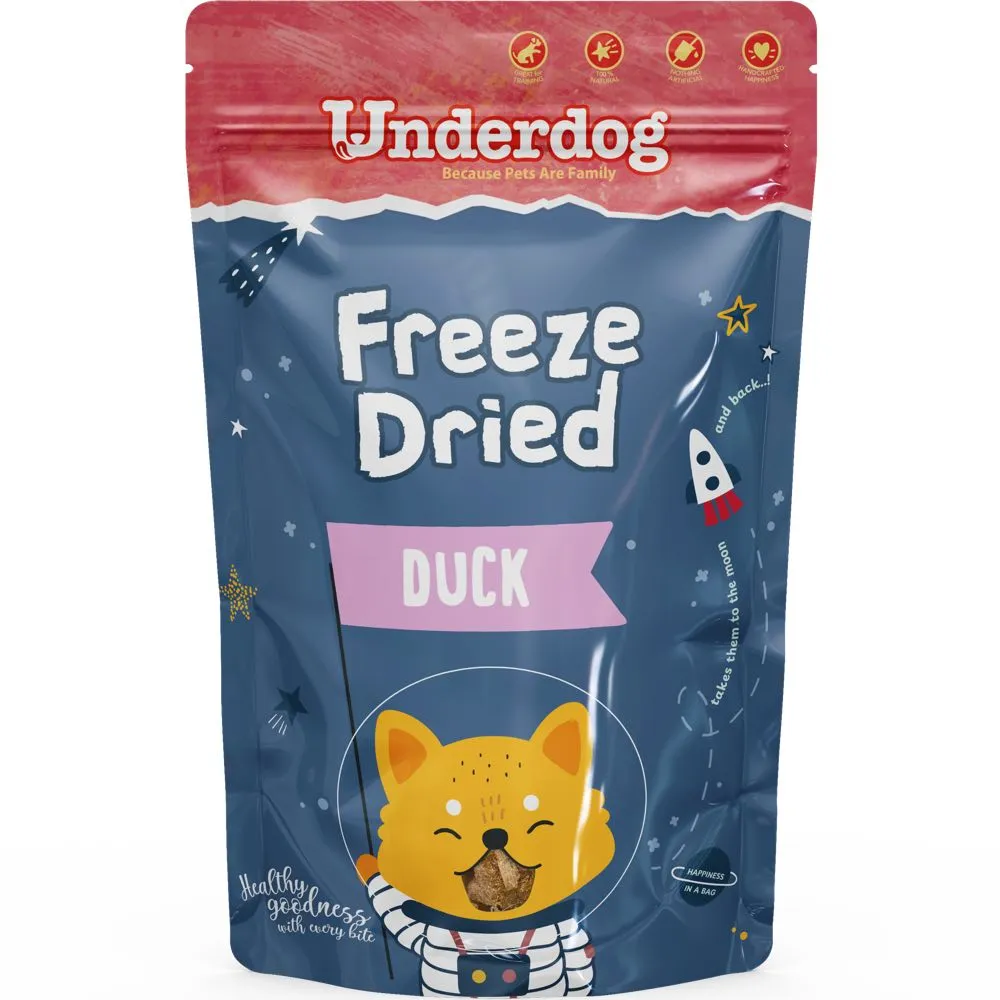 Underdog Duck Freeze-Dried Grain-Free Dog Treats 50g dog sweater dog tuxedo dog dress holiday dog outfit dog birthday shirt