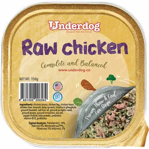 Underdog Raw Chicken Complete & Balanced Frozen Dog Food 150g dog sweater dog tuxedo dog dress holiday dog outfit dog birthday shirt
