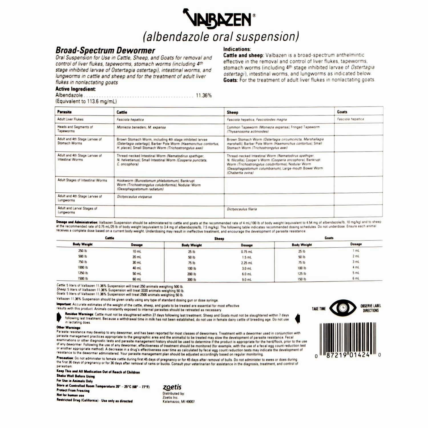 Valbazen Broad-Spectrum Oral Dewormer