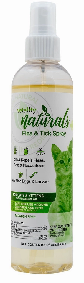 Vetality Naturals Flea & Tick Spray for Cats, 8 oz plush dog toys fluffy dog toy dog cuddle toy dog toy set stuffed toy for dogs