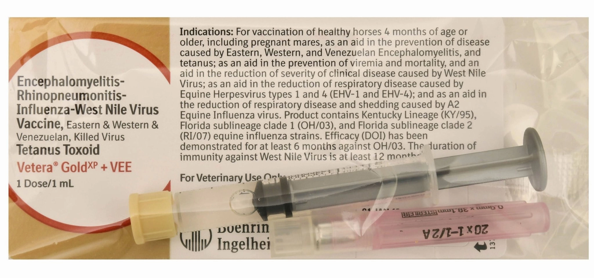Vetera Gold XP   VEE (6-way   WNV) Horse Vaccine, Single Dose Vaccine for Horses tuff dog toys durable toys for dogs chew tested toys hard chew toy strong plush