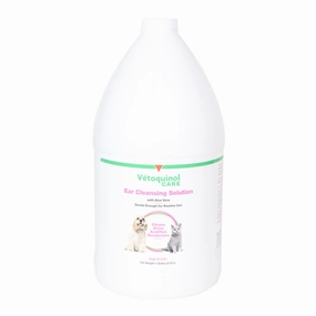 Vetoquinol Care Ear Cleansing Solution with Aloe, 1 Gallon cat climbing tree cat hammock cat steps cat grooming kit cat safety gate