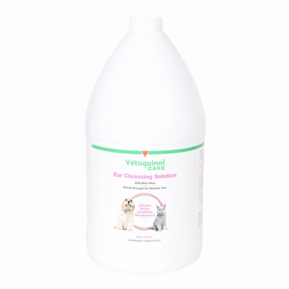 Vetoquinol Care Ear Cleansing Solution with Aloe, 1 Gallon cat climbing tree cat hammock cat steps cat grooming kit cat safety gate