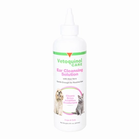 Vetoquinol Ear Cleansing Solution with Aloe, 8 oz cat scratchers cat towers cat window perch cat heating pad cat calming spray
