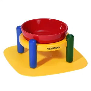 VETRESKA Chroma Ceramic Elevated Bowl For Cats & Dogs dog bones rawhide chew sticks dog jerky bacon bone