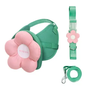 VETRESKA Flora Collar, Backpack Harness & Leash Set For Cats & Dogs dog bones rawhide chew sticks dog jerky bacon bone