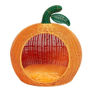 VETRESKA Tangerine Rattan Bed For Cats & Dogs dog bones rawhide chew sticks dog jerky bacon bone