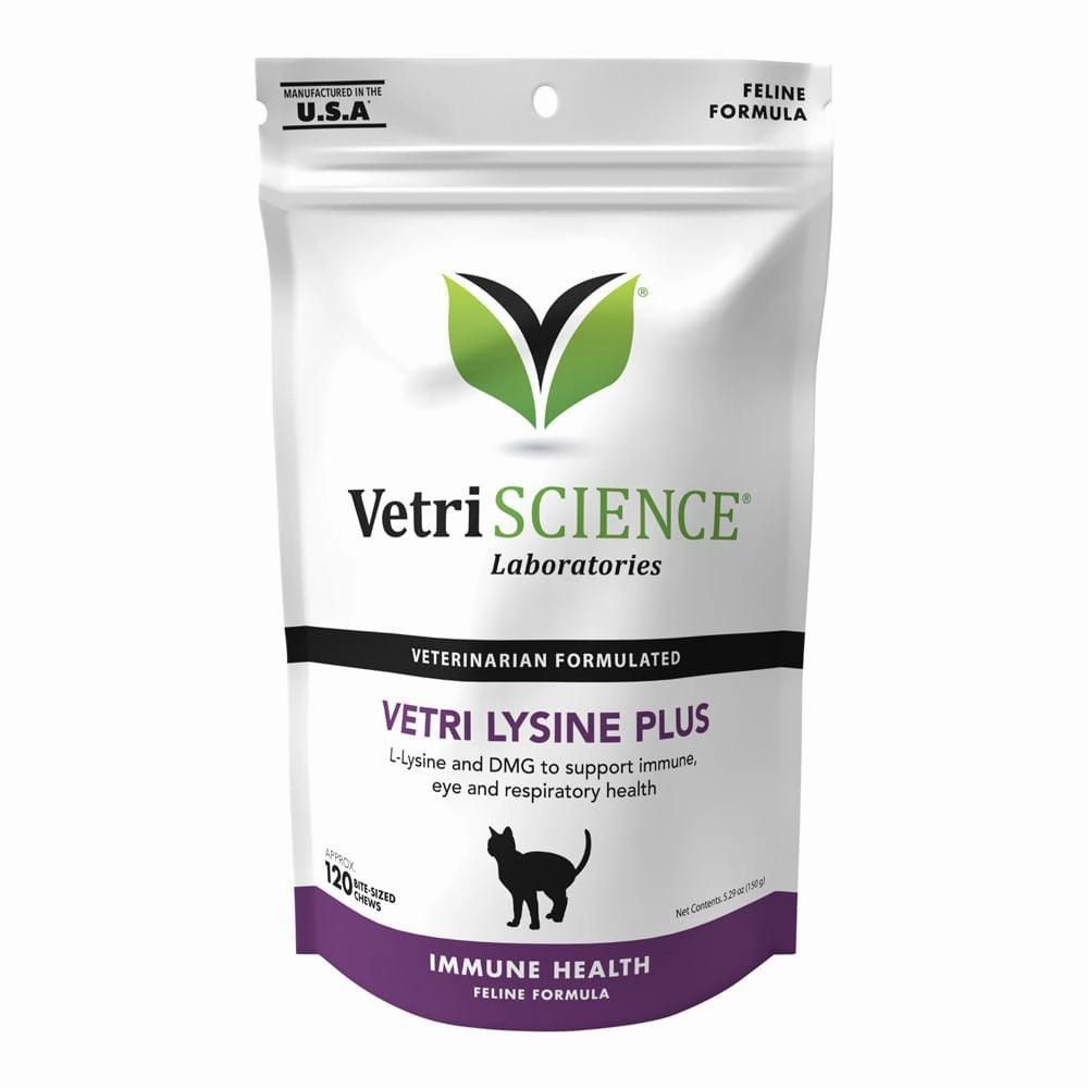 Vetri Lysine Plus for Cats, 120 Bite-Sized Chews cat climbing tree cat hammock cat steps cat grooming kit cat safety gate