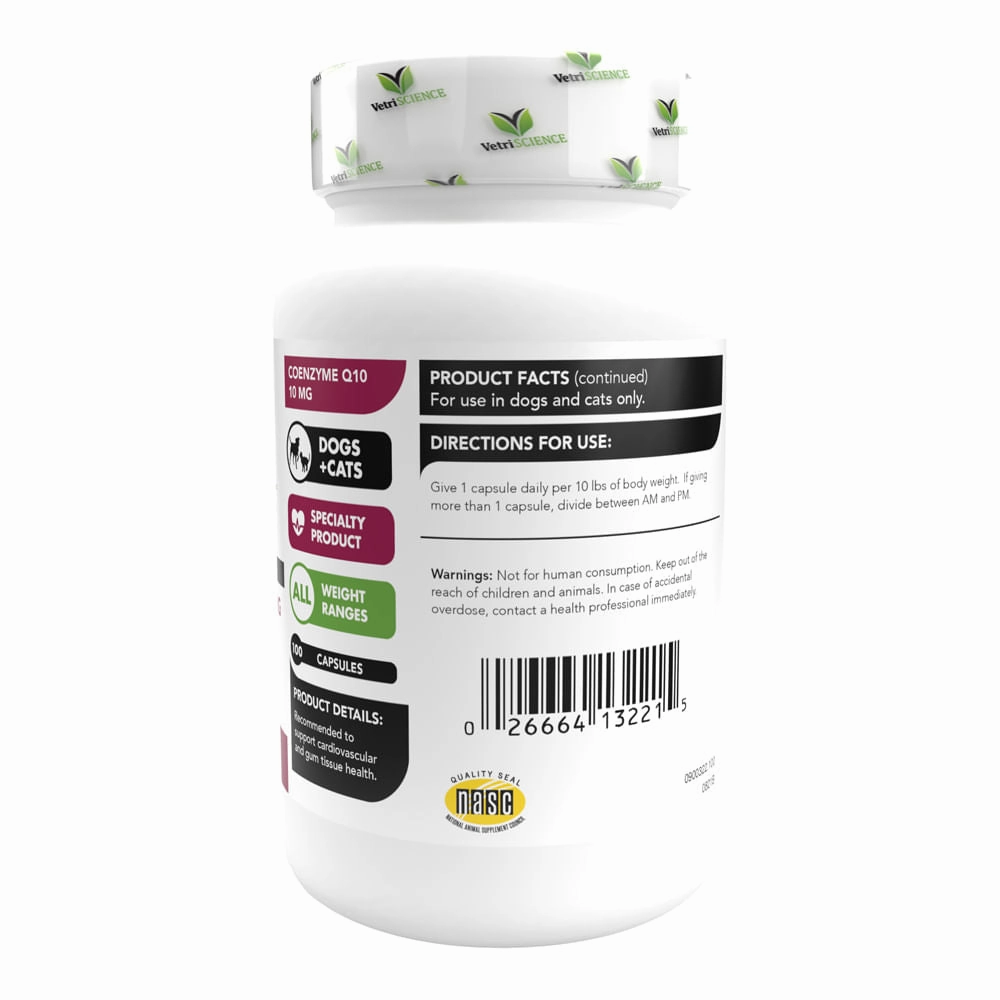 VetriScience Coenzyme Q10, 10 mg, 100 Capsules