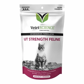 VetriScience UT Strength Feline, 60 Bite-Sized Chews cat scratchers cat towers cat window perch cat heating pad cat calming spray