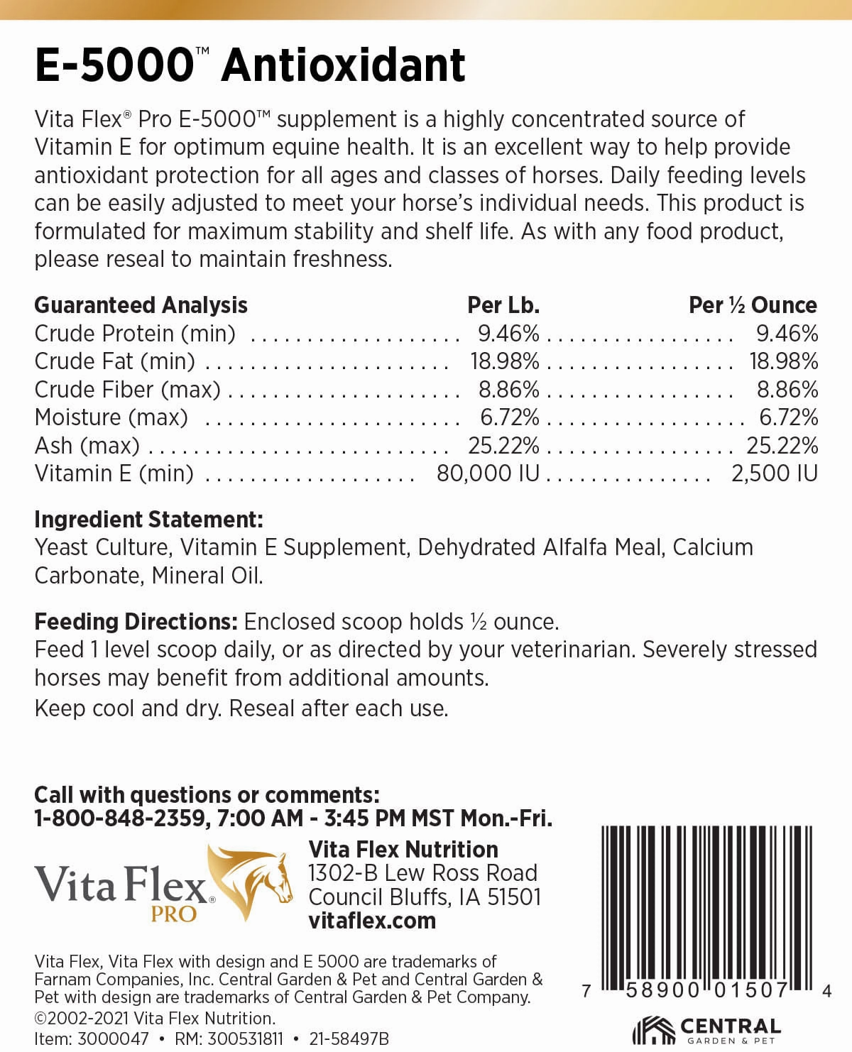 Vita Flex E-5000 Premium Quality Vitamin E, 128 Day Supply