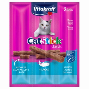 Vitakraft Cat Stick Salmon Cat Treats (3 sticks) premium cat food dental cat treats cat chicken treats tuna cat food cat fish treats