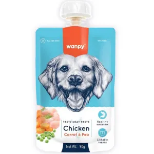 Wanpy Chicken, Carrot & Pea Tasty Meat Paste Dog Treat 90g dog sweater dog tuxedo dog dress holiday dog outfit dog birthday shirt