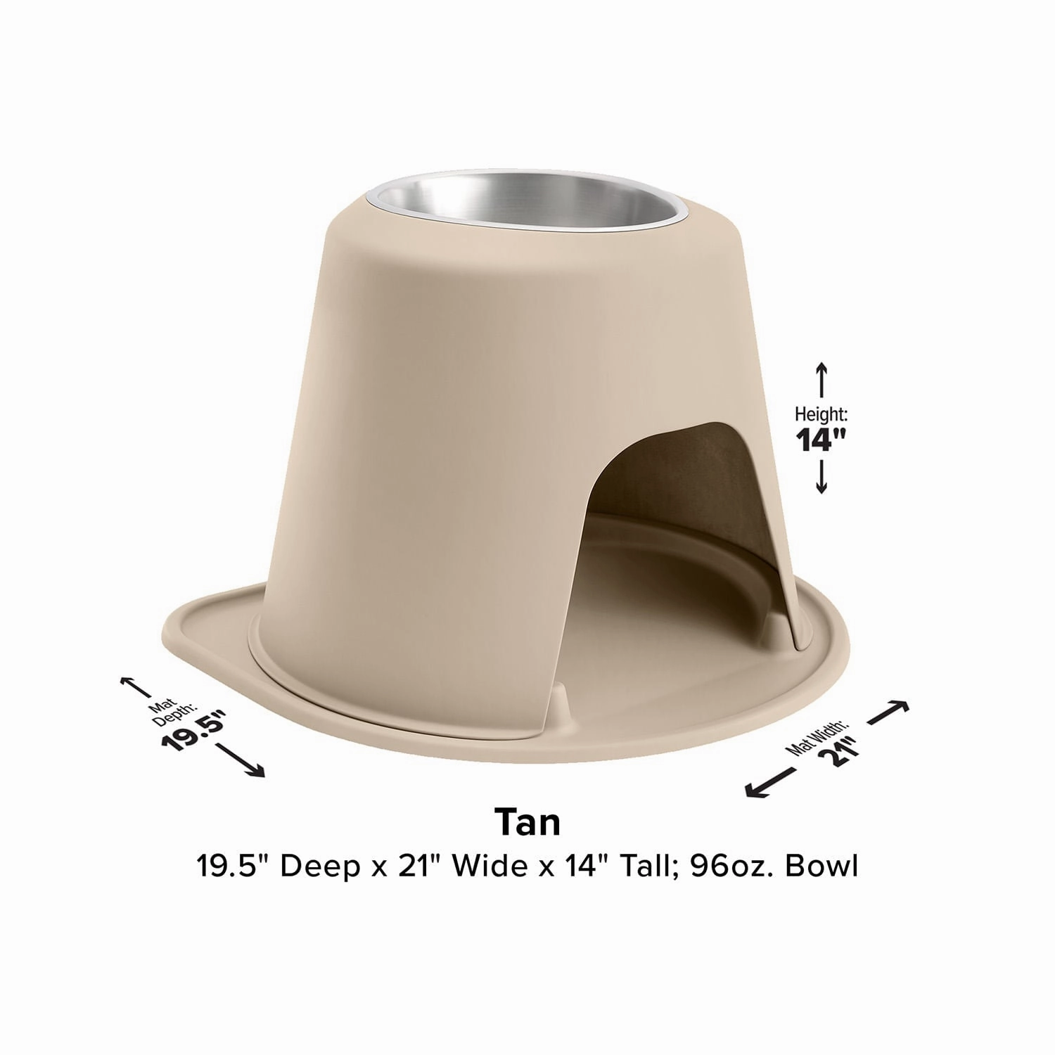 WeatherTech Single High Pet Feeding System, Stainless Steel