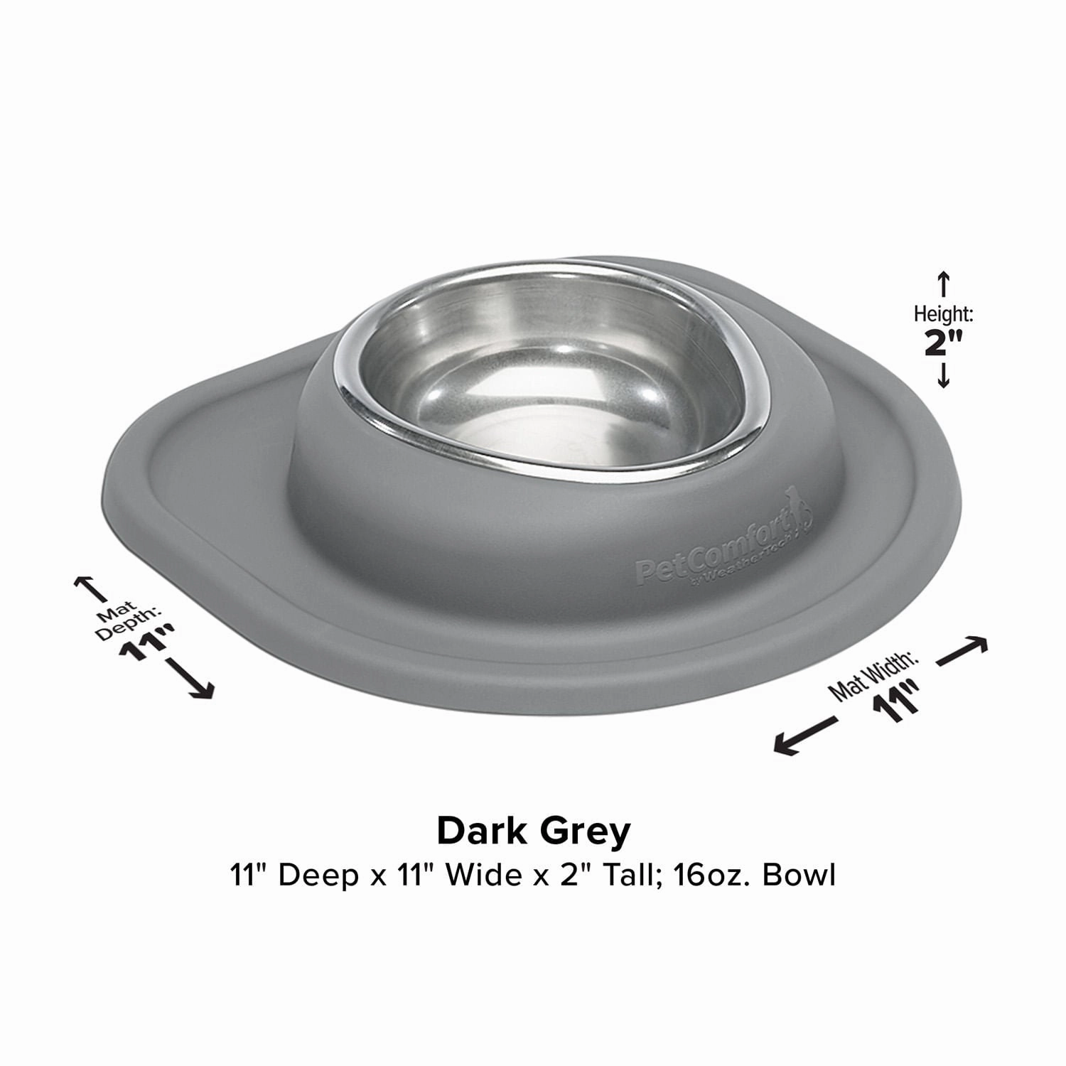 WeatherTech Single Low Pet Feeding System, Stainless Steel
