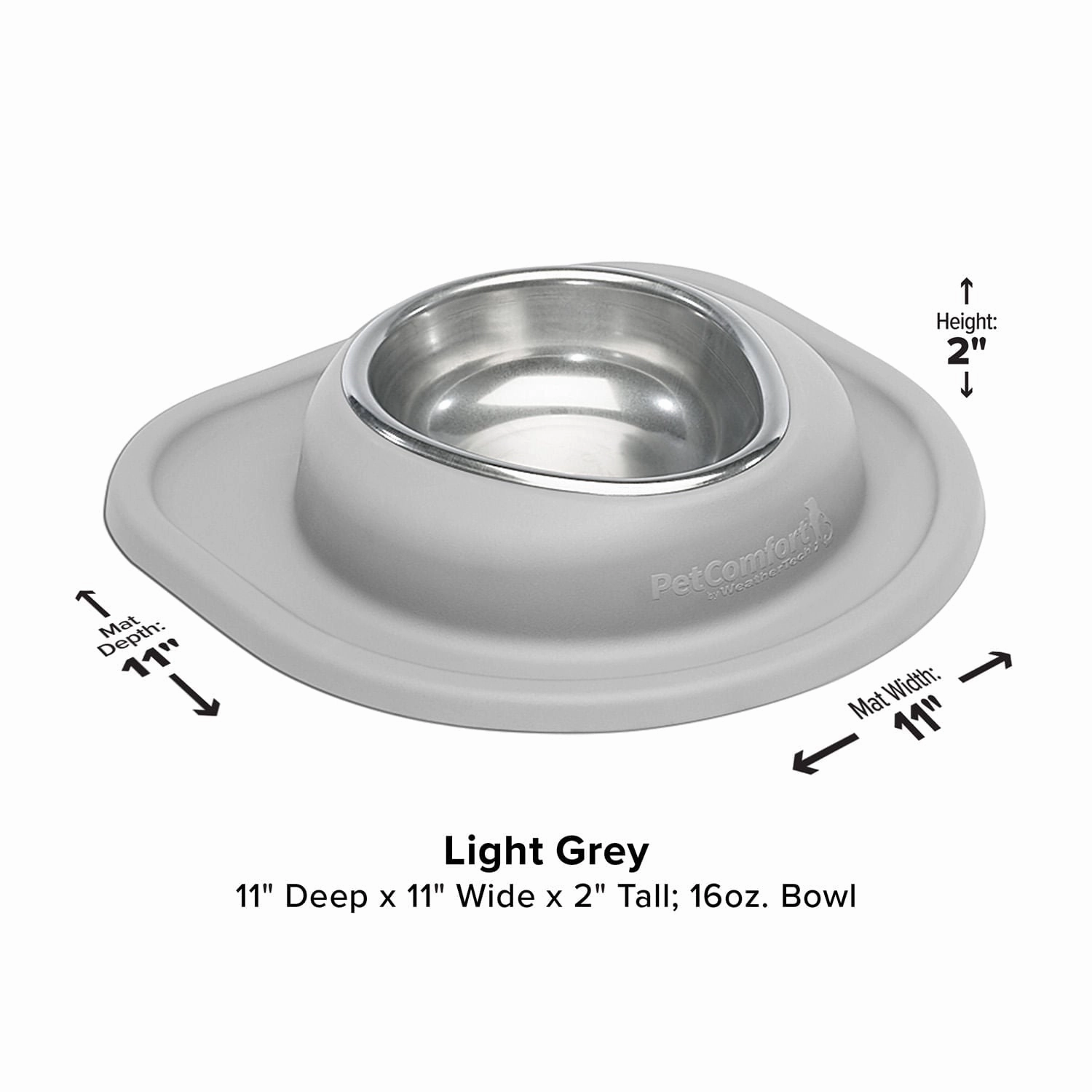 WeatherTech Single Low Pet Feeding System, Stainless Steel