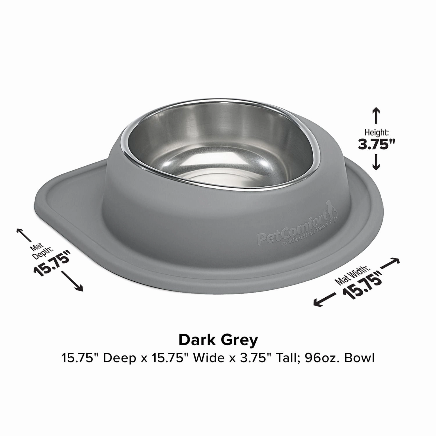 WeatherTech Single Low Pet Feeding System, Stainless Steel