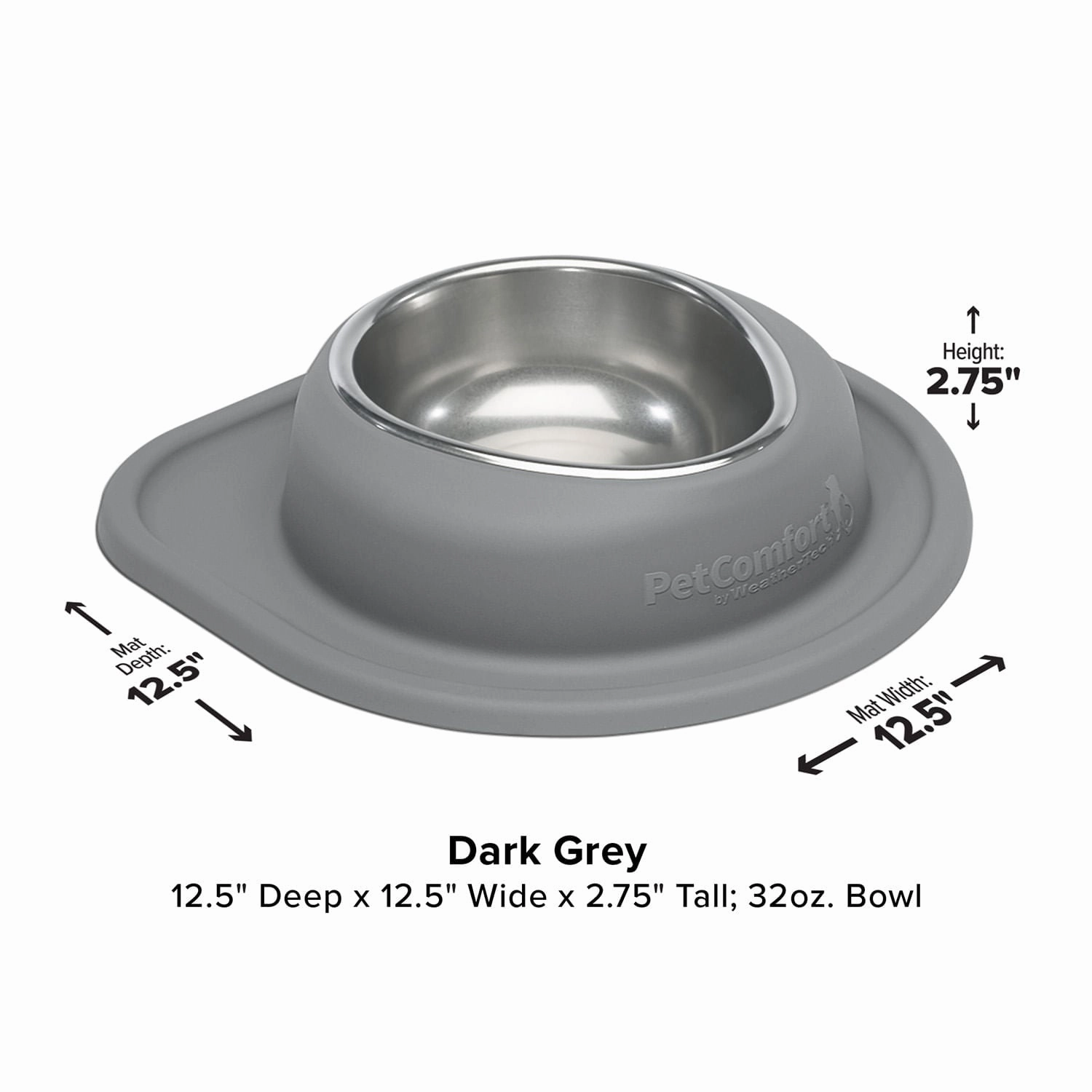 WeatherTech Single Low Pet Feeding System, Stainless Steel