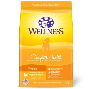 Wellness Complete Health Puppy Chicken, Oatmeal & Salmon Dry Dog Food dog sweater dog tuxedo dog dress holiday dog outfit dog birthday shirt