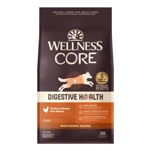 Wellness CORE Digestive Health Chicken & Brown Rice Adult Dry Dog Food dog supplies dog food toys accessories dog bed