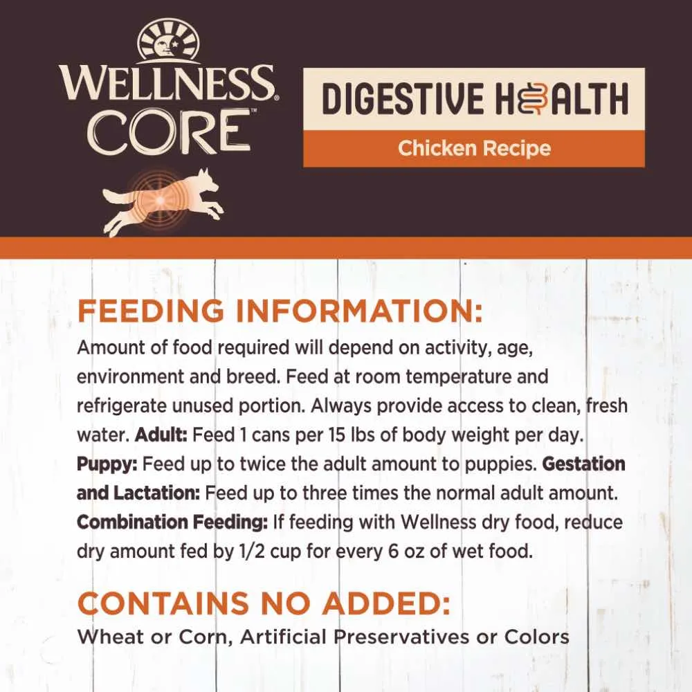 Wellness CORE Digestive Health Chicken Grain-Free Canned Dog Food 13oz