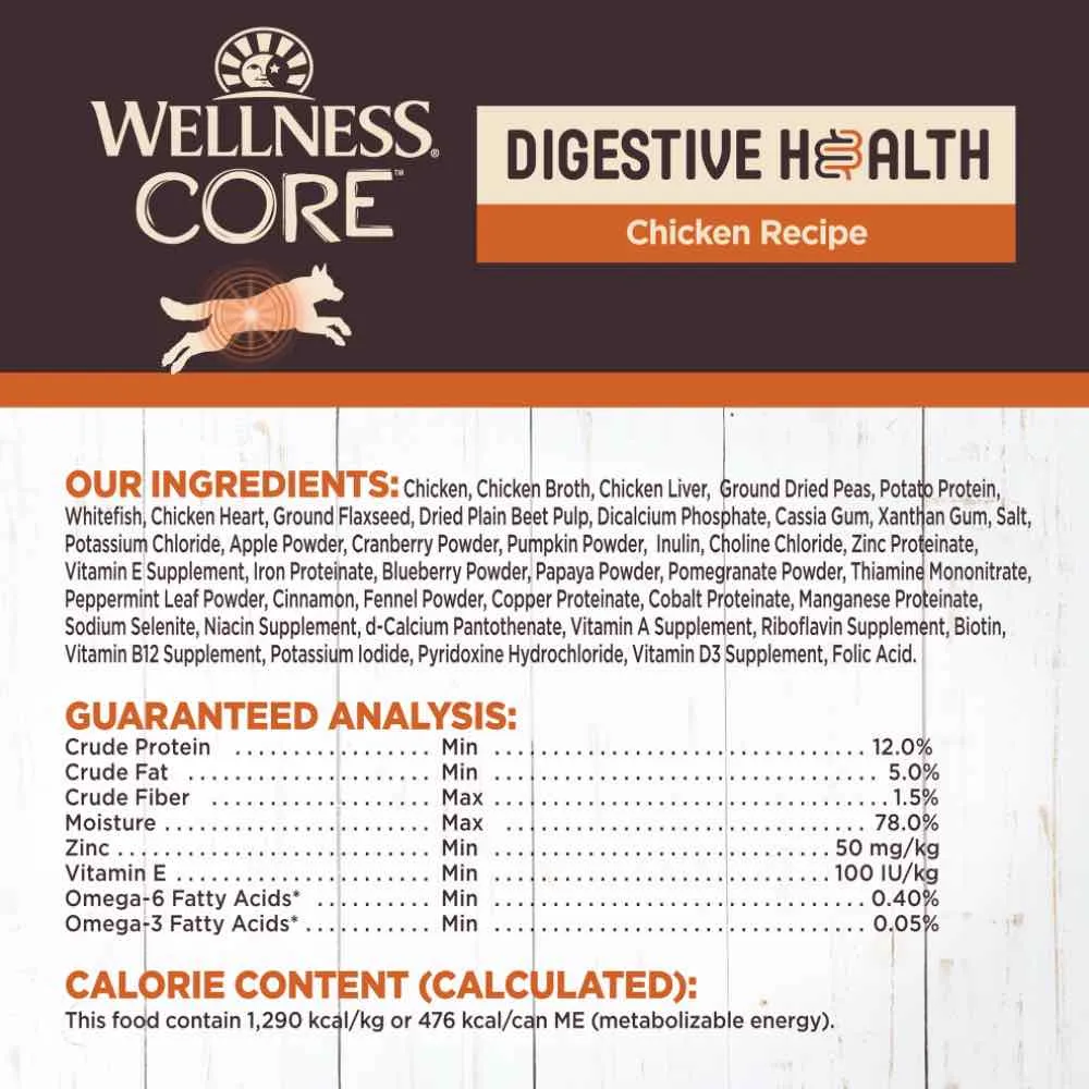 Wellness CORE Digestive Health Chicken Grain-Free Canned Dog Food 13oz