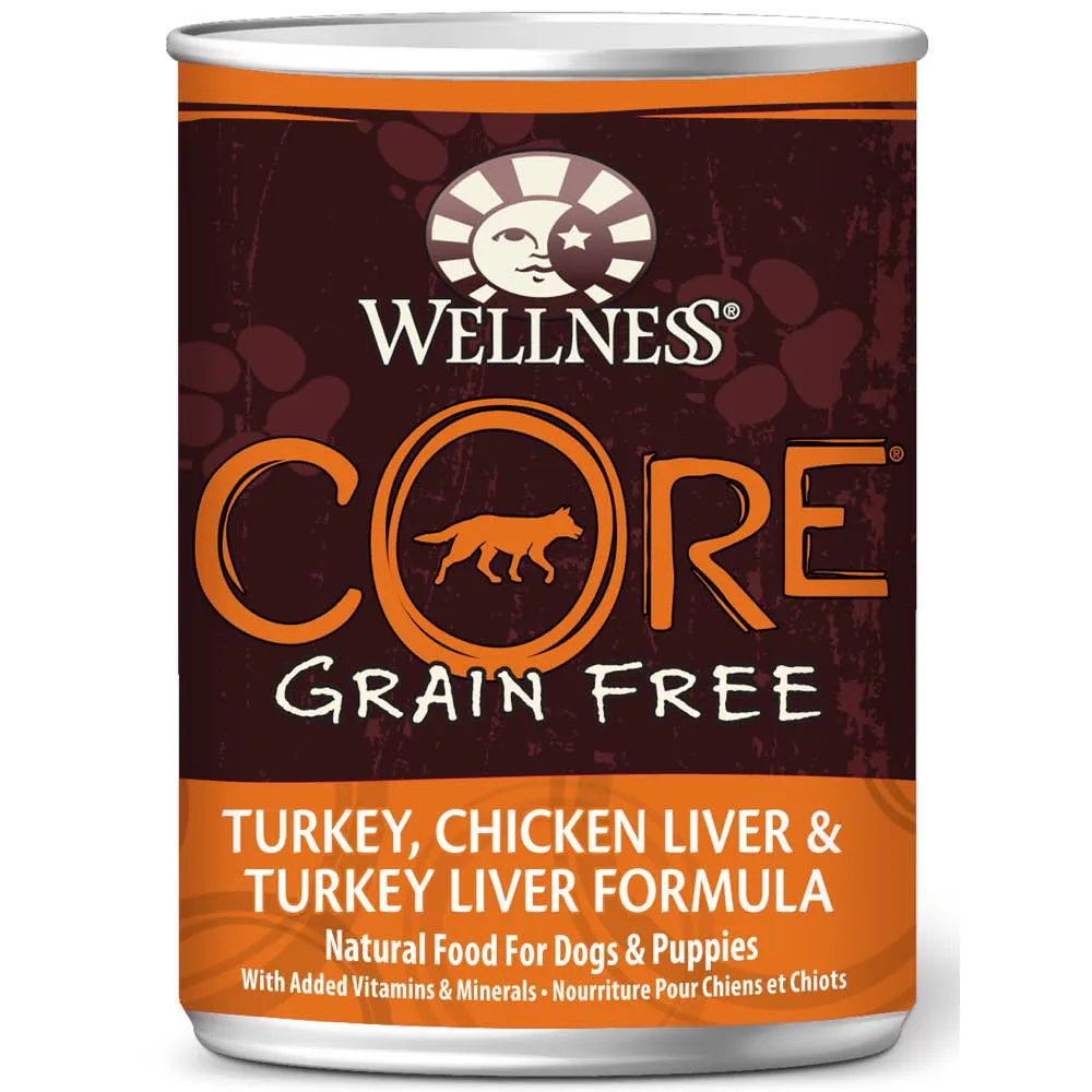 Wellness CORE Grain-Free Turkey, Chicken Liver & Turkey Liver Canned Dog Food 354g