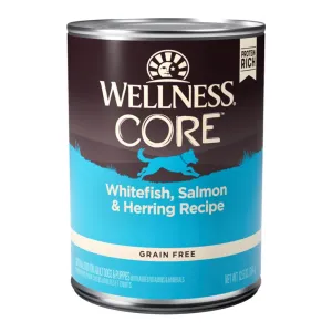 Wellness CORE Grain-Free Whitefish, Salmon & Herring Canned Dog Food 354g dog supplies dog food toys accessories dog bed
