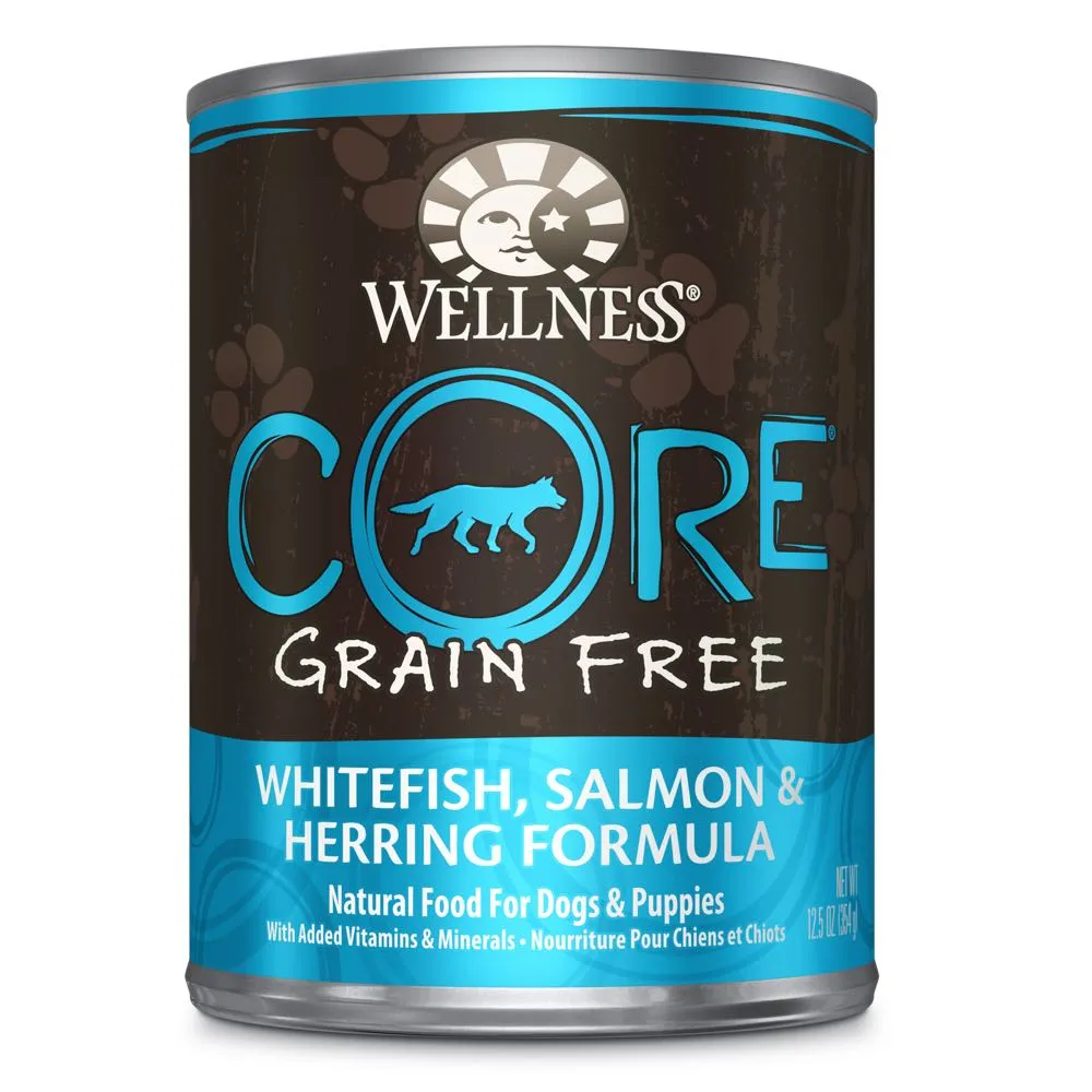 Wellness CORE Grain-Free Whitefish, Salmon & Herring Canned Dog Food 354g