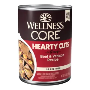 Wellness CORE Hearty Cuts In Gravy Beef & Venison Grain-Free Canned Dog Food 354g dog supplies dog food toys accessories dog bed