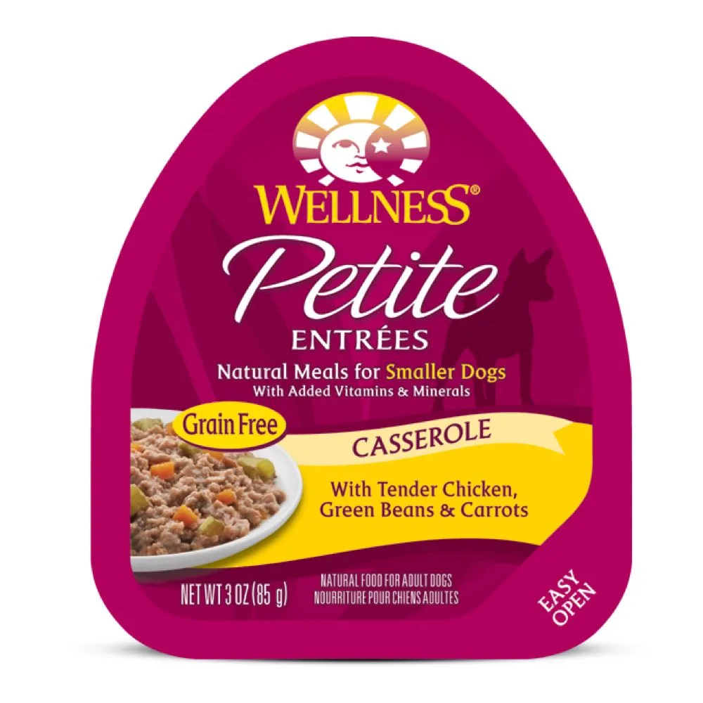 Wellness Petite Entrees Casserole Tender Chicken Grain-Free Tray Dog Food 85g dog supplies dog food toys accessories dog bed