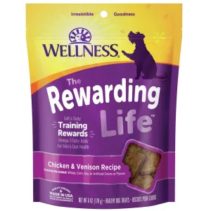 Wellness Rewarding Life (WellBites) Chicken & Venison Grain Free Dog Treats 6oz (Exp 13Dec25) dog supplies dog food toys accessories dog bed